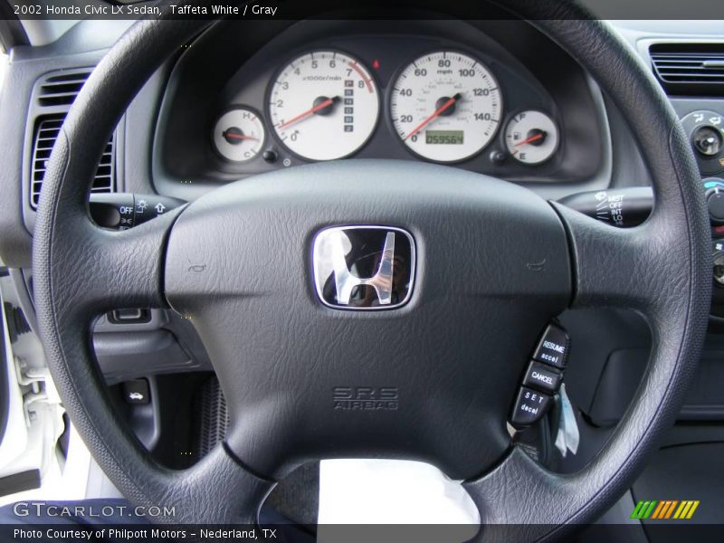 Taffeta White / Gray 2002 Honda Civic LX Sedan