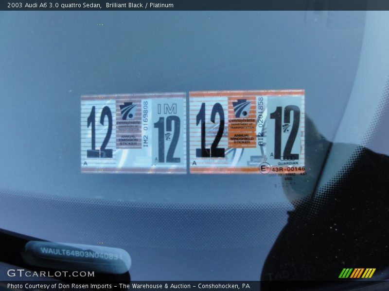 Brilliant Black / Platinum 2003 Audi A6 3.0 quattro Sedan
