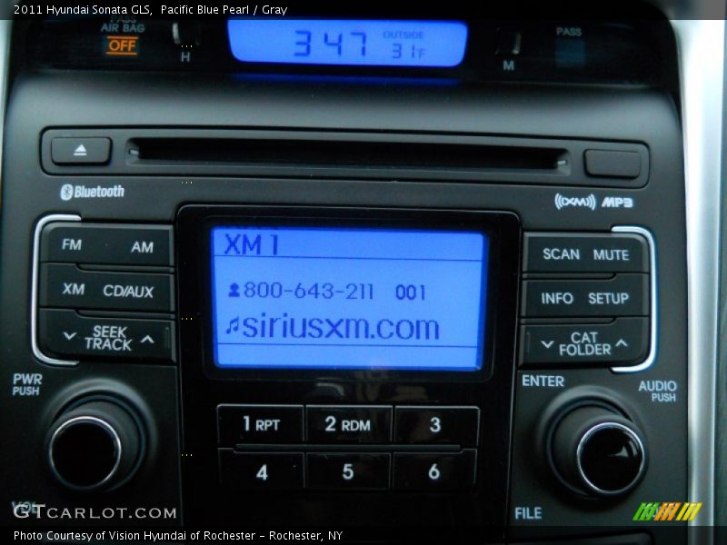 Pacific Blue Pearl / Gray 2011 Hyundai Sonata GLS