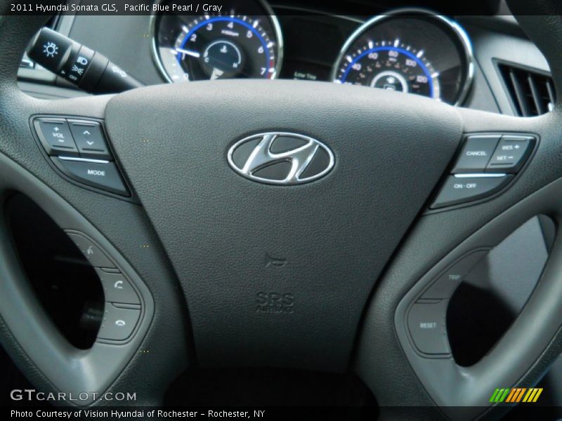 Pacific Blue Pearl / Gray 2011 Hyundai Sonata GLS