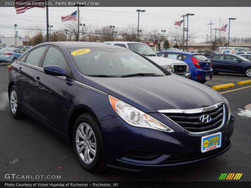 Pacific Blue Pearl / Gray 2011 Hyundai Sonata GLS
