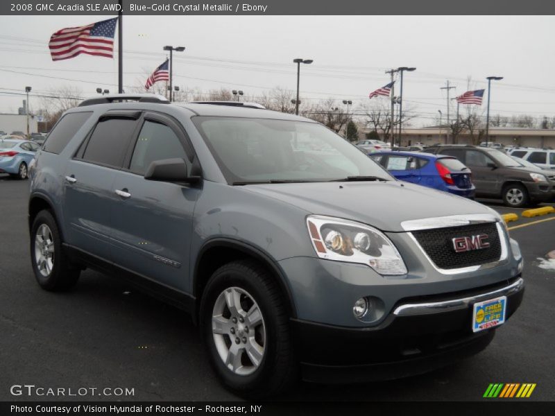 Blue-Gold Crystal Metallic / Ebony 2008 GMC Acadia SLE AWD