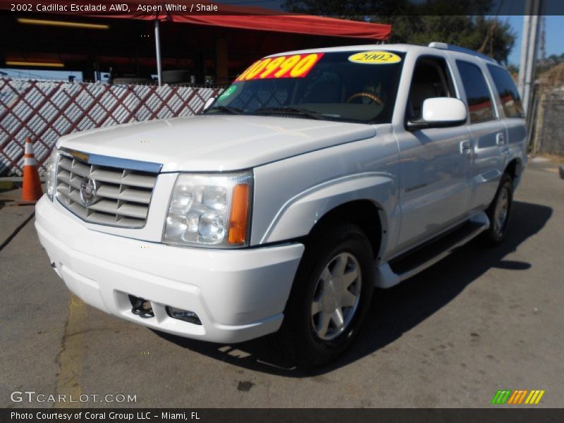 Aspen White / Shale 2002 Cadillac Escalade AWD