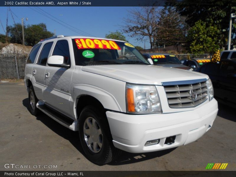 Aspen White / Shale 2002 Cadillac Escalade AWD