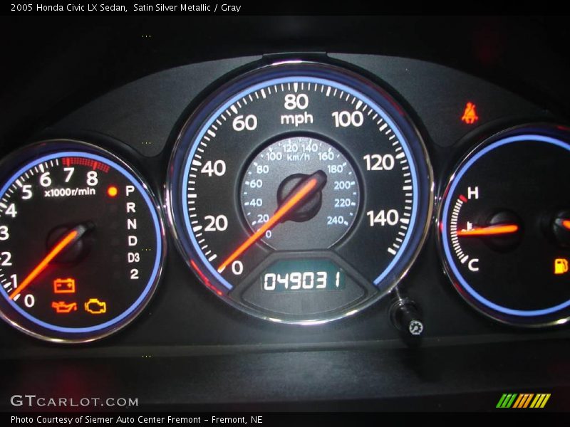 Satin Silver Metallic / Gray 2005 Honda Civic LX Sedan