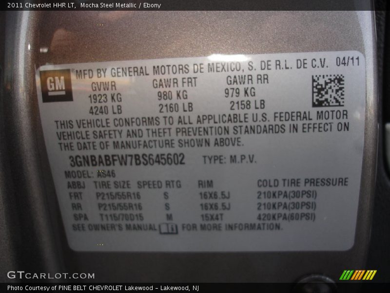 Mocha Steel Metallic / Ebony 2011 Chevrolet HHR LT