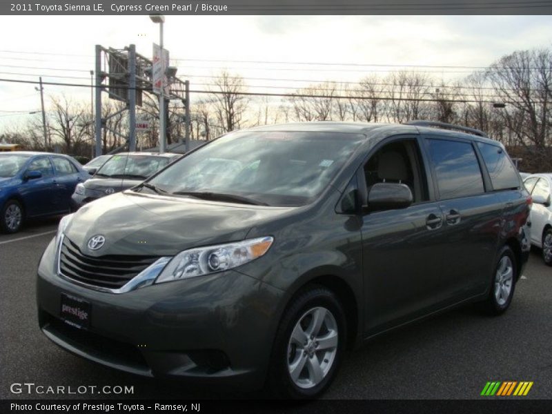 Cypress Green Pearl / Bisque 2011 Toyota Sienna LE