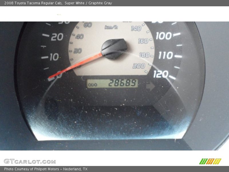 Super White / Graphite Gray 2008 Toyota Tacoma Regular Cab