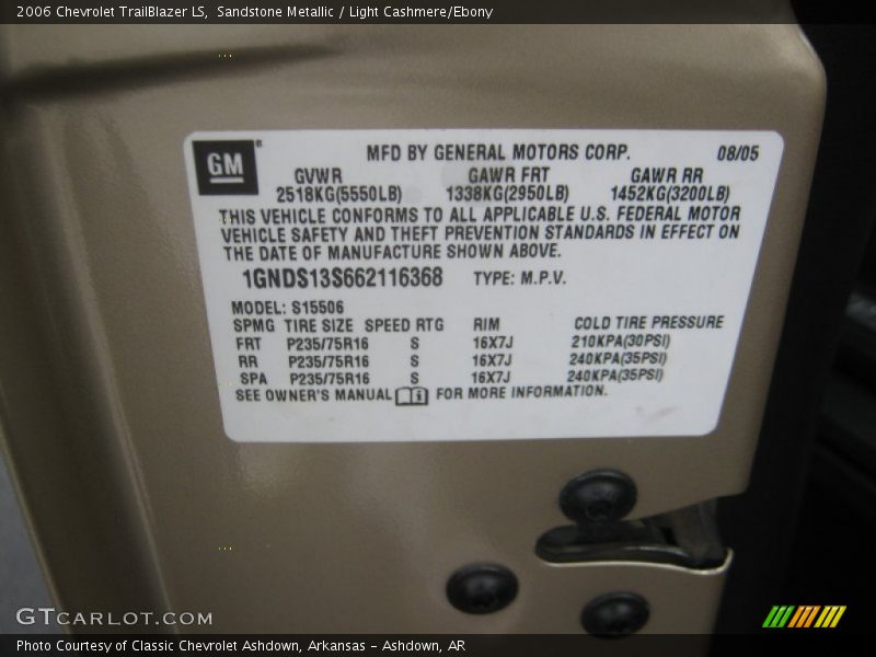 Sandstone Metallic / Light Cashmere/Ebony 2006 Chevrolet TrailBlazer LS