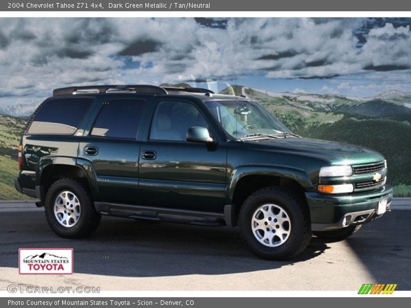 Dark Green Metallic / Tan/Neutral 2004 Chevrolet Tahoe Z71 4x4
