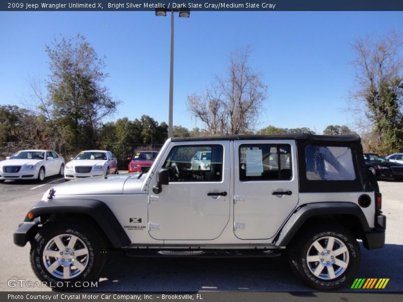 Bright Silver Metallic / Dark Slate Gray/Medium Slate Gray 2009 Jeep Wrangler Unlimited X