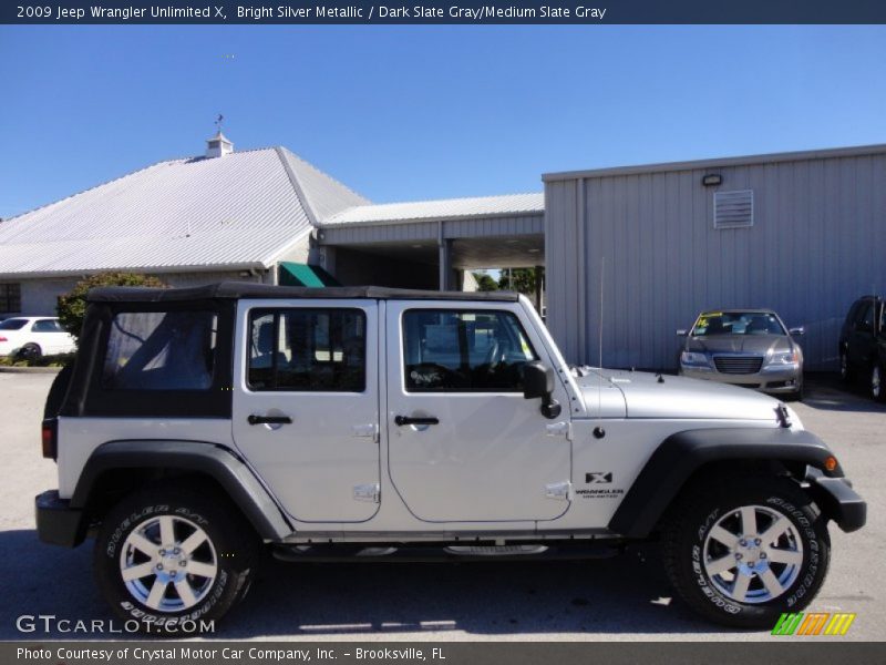 Bright Silver Metallic / Dark Slate Gray/Medium Slate Gray 2009 Jeep Wrangler Unlimited X