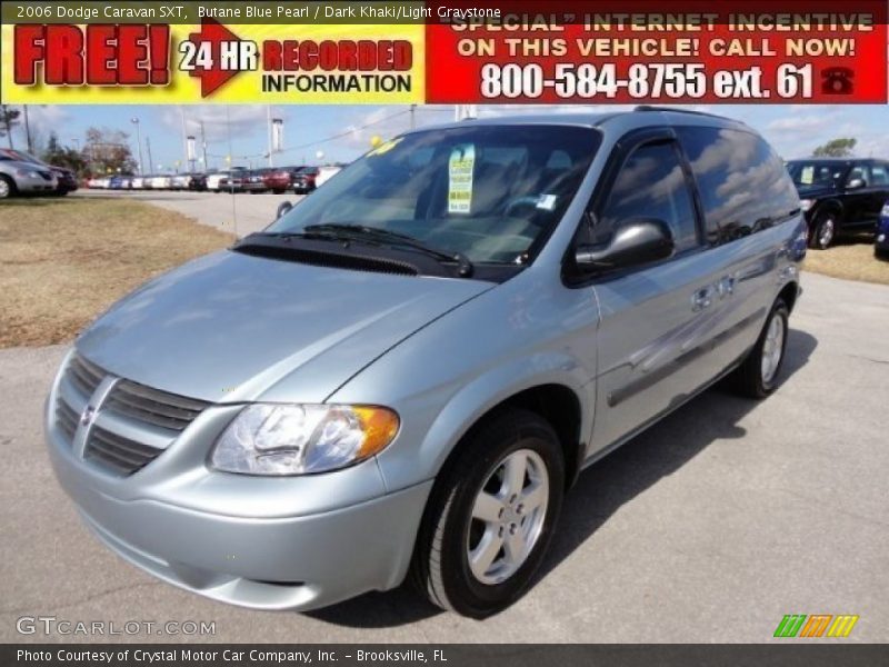 Butane Blue Pearl / Dark Khaki/Light Graystone 2006 Dodge Caravan SXT