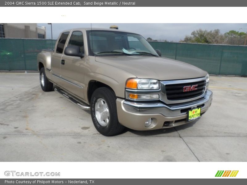 Sand Beige Metallic / Neutral 2004 GMC Sierra 1500 SLE Extended Cab