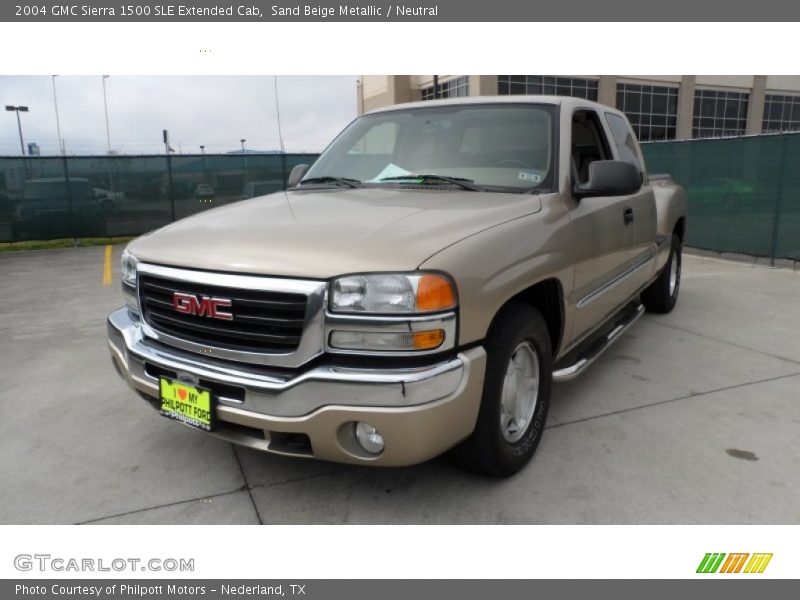 Sand Beige Metallic / Neutral 2004 GMC Sierra 1500 SLE Extended Cab