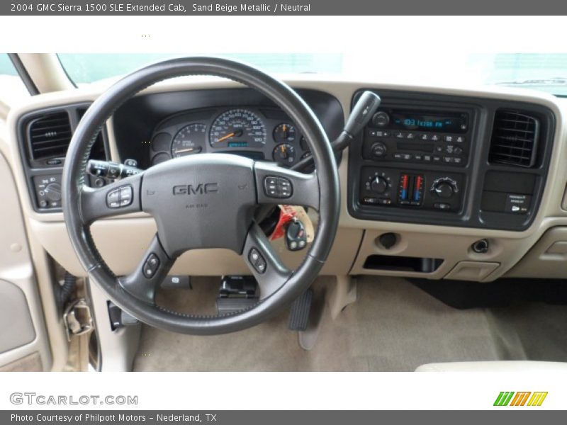 Sand Beige Metallic / Neutral 2004 GMC Sierra 1500 SLE Extended Cab