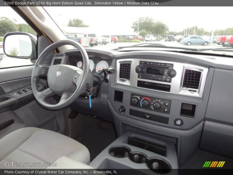 Detonator Yellow / Medium Slate Gray 2008 Dodge Ram 1500 Big Horn Edition Quad Cab