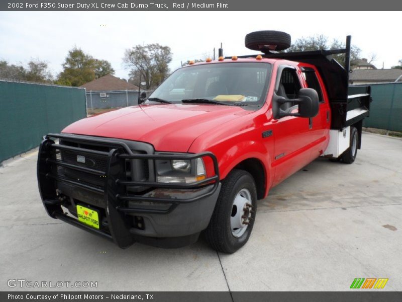 Red / Medium Flint 2002 Ford F350 Super Duty XL Crew Cab Dump Truck