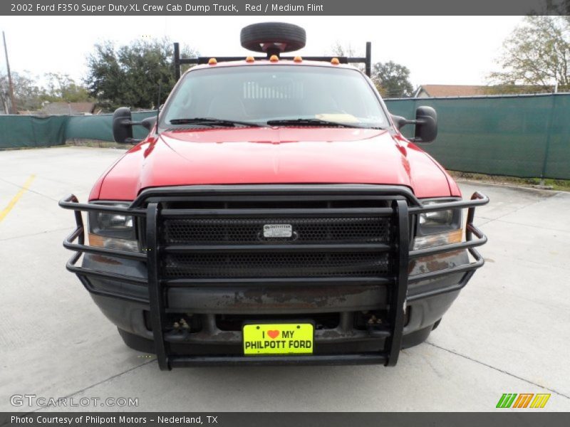 Red / Medium Flint 2002 Ford F350 Super Duty XL Crew Cab Dump Truck