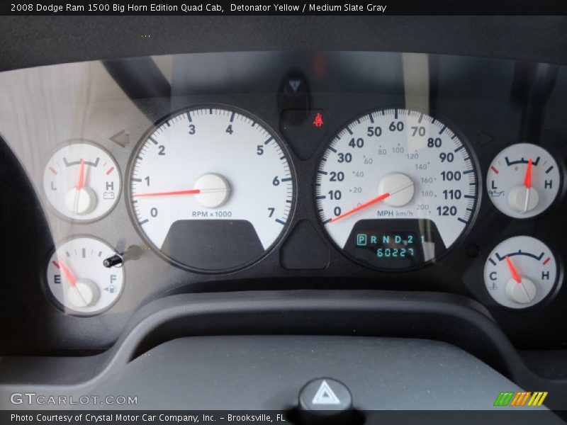 Detonator Yellow / Medium Slate Gray 2008 Dodge Ram 1500 Big Horn Edition Quad Cab