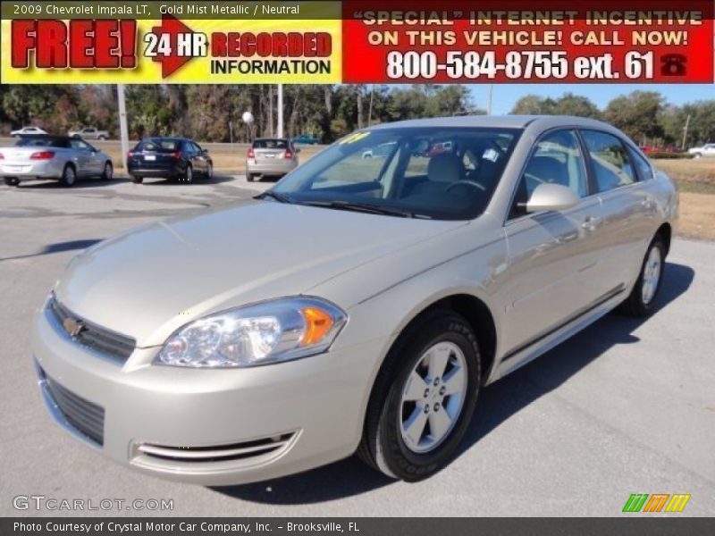 Gold Mist Metallic / Neutral 2009 Chevrolet Impala LT