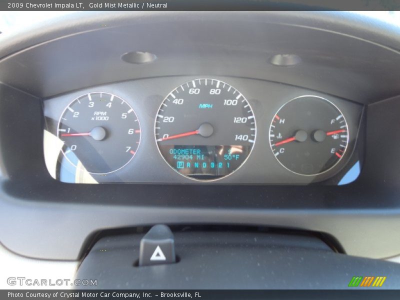 Gold Mist Metallic / Neutral 2009 Chevrolet Impala LT