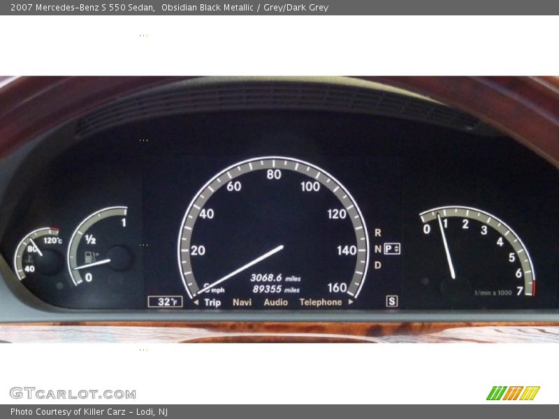 Obsidian Black Metallic / Grey/Dark Grey 2007 Mercedes-Benz S 550 Sedan