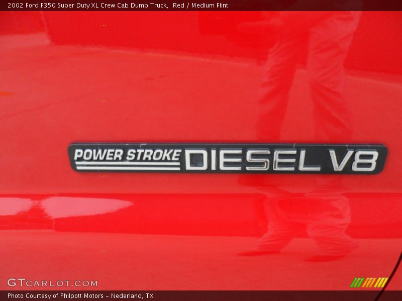 Red / Medium Flint 2002 Ford F350 Super Duty XL Crew Cab Dump Truck