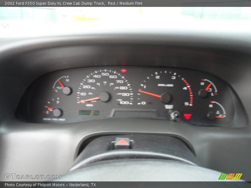 Red / Medium Flint 2002 Ford F350 Super Duty XL Crew Cab Dump Truck