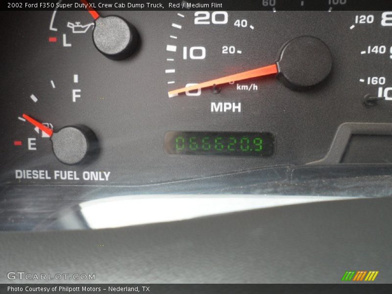 Red / Medium Flint 2002 Ford F350 Super Duty XL Crew Cab Dump Truck