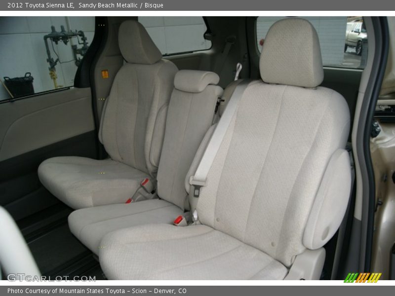 Rear Seat of 2012 Sienna LE