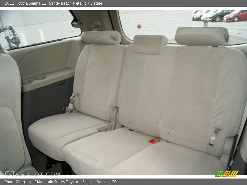 Rear Seat of 2012 Sienna LE