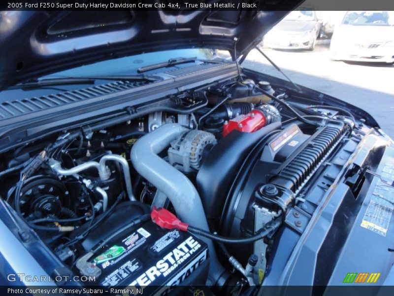 True Blue Metallic / Black 2005 Ford F250 Super Duty Harley Davidson Crew Cab 4x4
