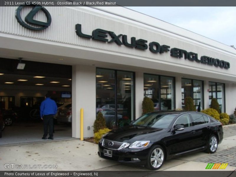 Obsidian Black / Black/Red Walnut 2011 Lexus GS 450h Hybrid