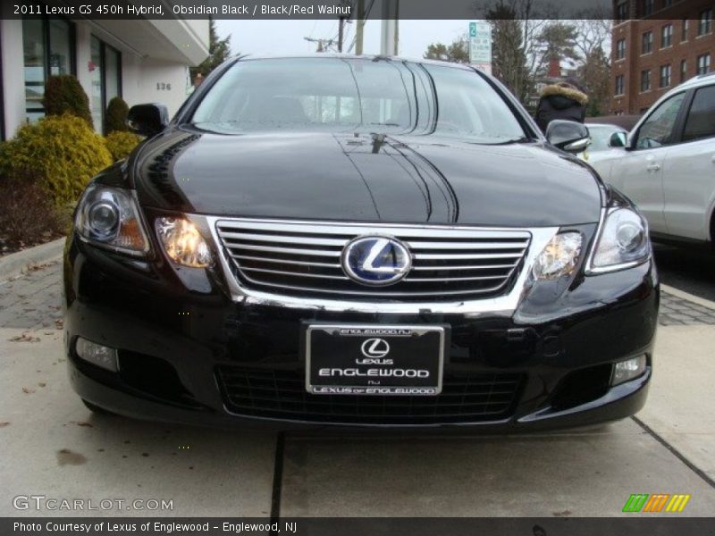 Obsidian Black / Black/Red Walnut 2011 Lexus GS 450h Hybrid