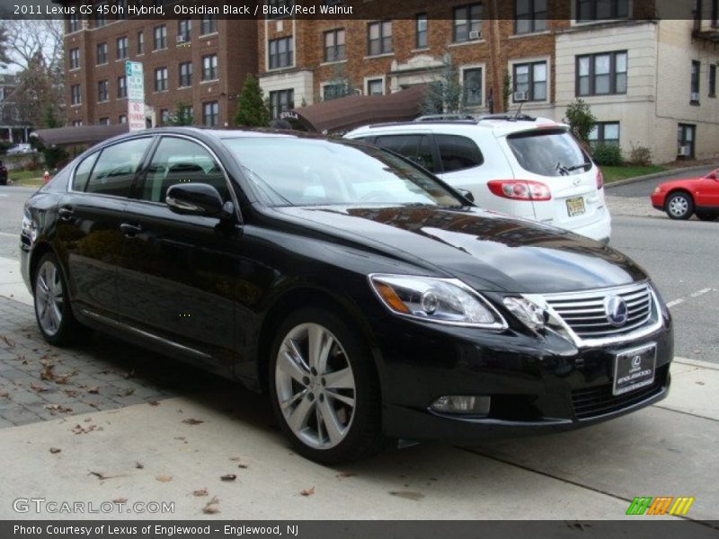 Obsidian Black / Black/Red Walnut 2011 Lexus GS 450h Hybrid