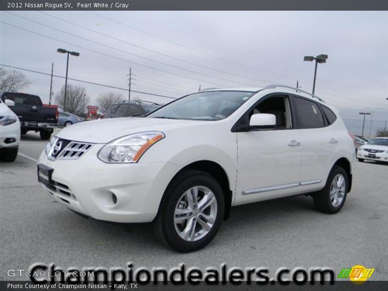 Pearl White / Gray 2012 Nissan Rogue SV