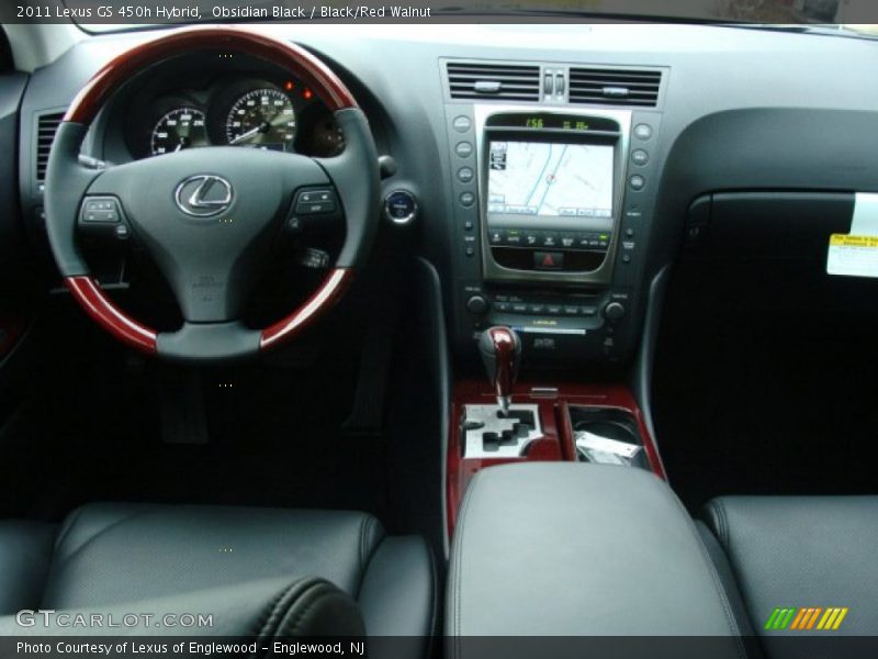 Obsidian Black / Black/Red Walnut 2011 Lexus GS 450h Hybrid
