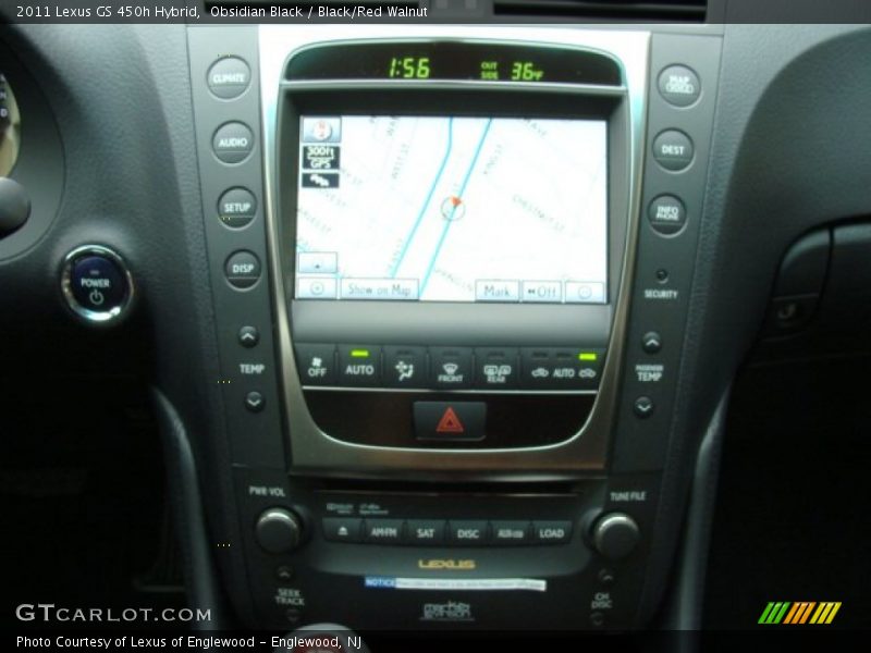 Obsidian Black / Black/Red Walnut 2011 Lexus GS 450h Hybrid