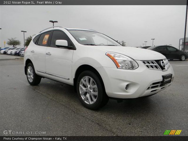 Pearl White / Gray 2012 Nissan Rogue SL