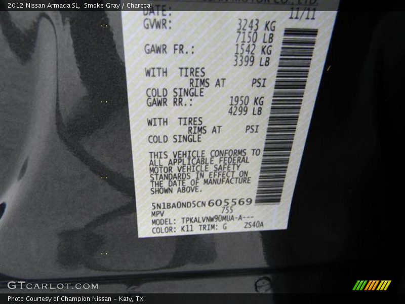 K11 - 2012 Nissan Armada SL