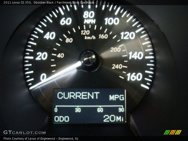 Obsidian Black / Parchment/Birds Eye Maple 2011 Lexus GS 350