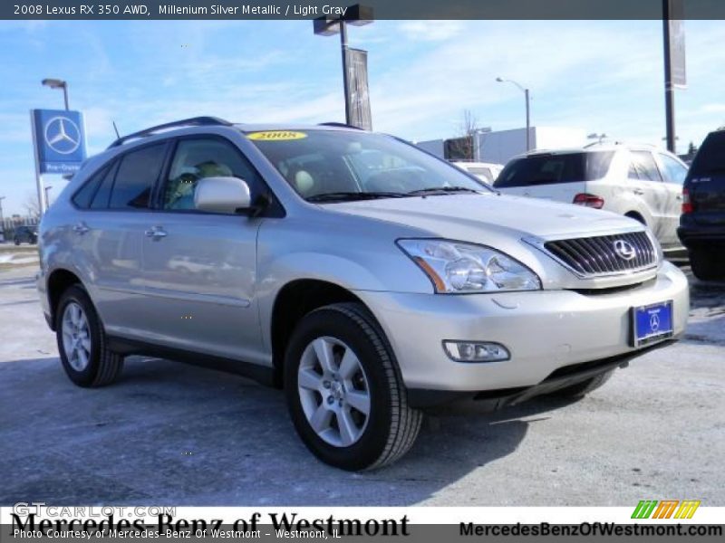 Millenium Silver Metallic / Light Gray 2008 Lexus RX 350 AWD