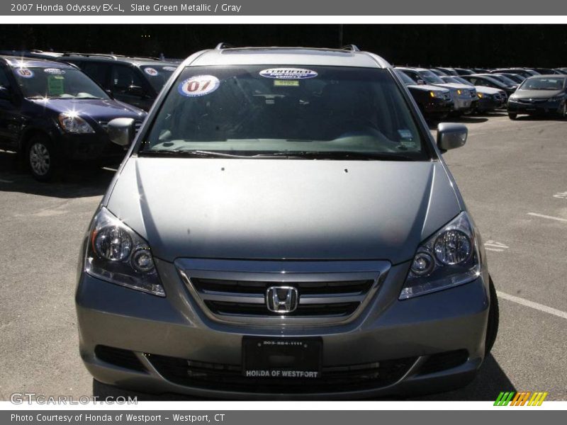 Slate Green Metallic / Gray 2007 Honda Odyssey EX-L