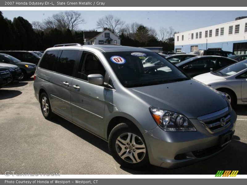 Slate Green Metallic / Gray 2007 Honda Odyssey EX-L