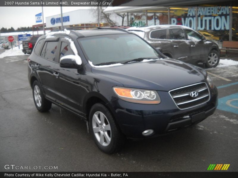 Deepwater Blue / Gray 2007 Hyundai Santa Fe Limited 4WD