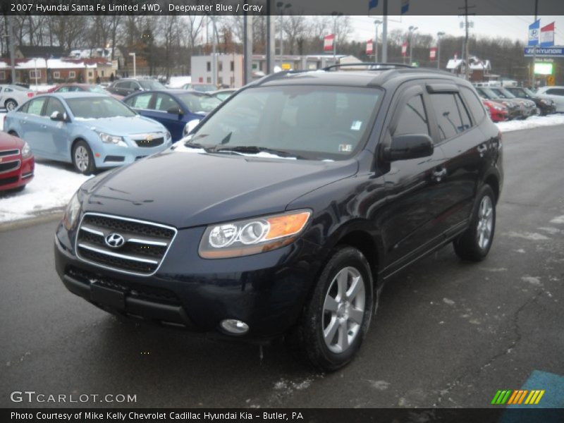 Deepwater Blue / Gray 2007 Hyundai Santa Fe Limited 4WD