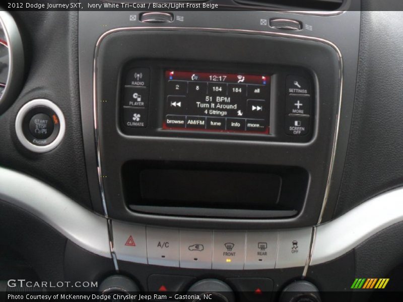 Ivory White Tri-Coat / Black/Light Frost Beige 2012 Dodge Journey SXT