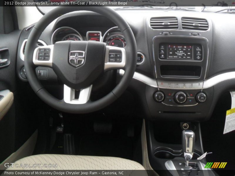 Ivory White Tri-Coat / Black/Light Frost Beige 2012 Dodge Journey SXT