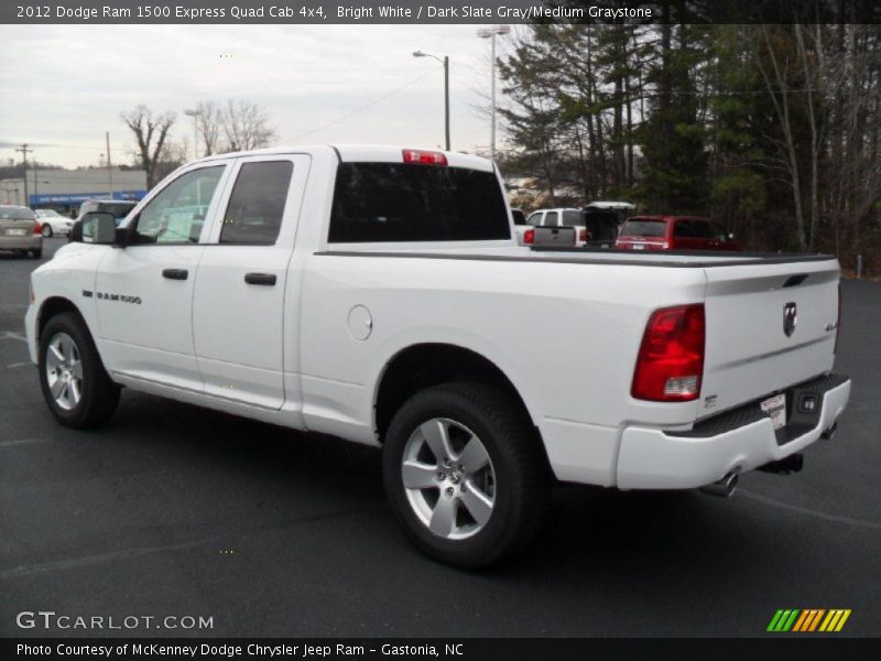 Bright White / Dark Slate Gray/Medium Graystone 2012 Dodge Ram 1500 Express Quad Cab 4x4